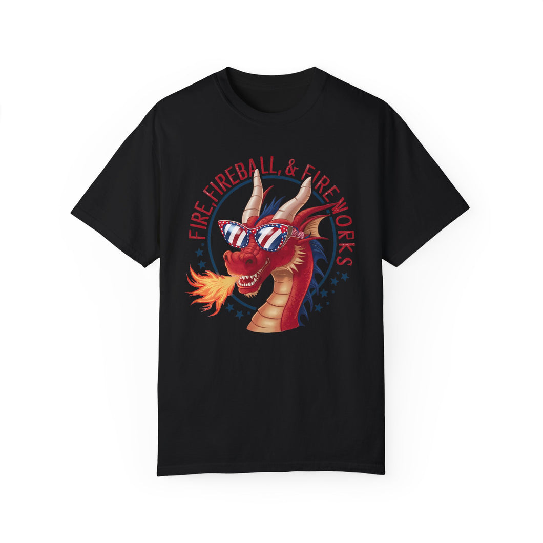 Fire, Fireball, Fireworks, Firecracker, 4th of July shirt, Unisex, Comfort Colors, Comfy, Unique, 90s