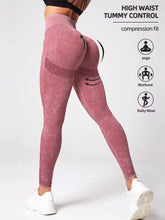 Load image into Gallery viewer, Matte Washed Seamless Booty Poppin&#39; Yoga Pants, High Waist Hip Lift Fitness Pants, Yoga Leggings
