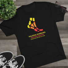 Load image into Gallery viewer, WALKING WARRIORS: Unisex Tri-Blend Tee: Yellow/Red (5 colors)
